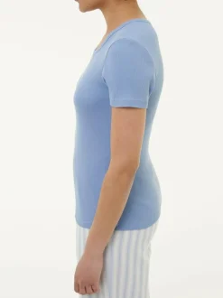 Kurzarmshirt aus Bio-Baumwolle, 92 meerblau, S, GOTS