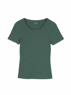 Kurzarmshirt aus Bio-Baumwolle, 43 eucalyptus melange, S, GOTS