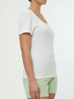 Kurzarmshirt aus Bio-Baumwolle, 11 weiss, S, GOTS