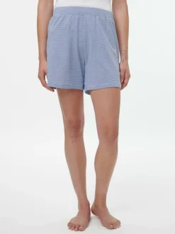 Kurze Schlafhose aus Bio-Baumwolle, 89 meerblau-weiss ringel, XS, GOTS