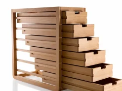 Ladenschrank Quint inkl. 6 Laden, B 34 x T 70 x H 72 cm, Tiefe 70 cm, Buche