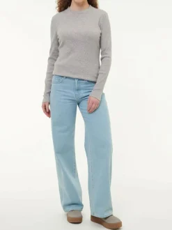 Langarmshirt aus Bio Baumwolle/Wolle, 04 grau melange, 38, GOTS