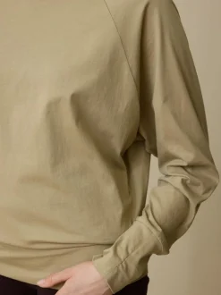 Langarmshirt aus Bio Baumwolle, 46 light khaki, S, GOTS