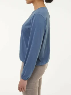 Langarmshirt aus Bio Baumwolle, 33 vintage Indigo, S, GOTS