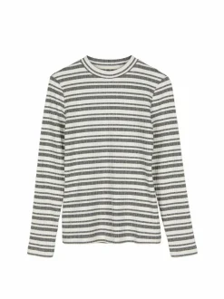 Langarmshirt aus Bio Baumwolle, 78 schwarz/offwhite ringel rippe, 46, GOTS