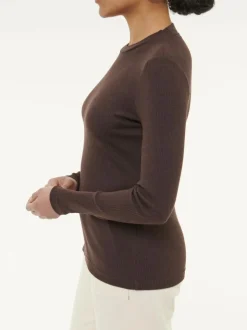 Langarmshirt aus Bio Baumwolle/Wolle, 61 chocolate melange, 38, GOTS