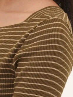 Langarmshirt aus Bio Baumwolle, 53 kaktus/light khaki ringel, S, GOTS