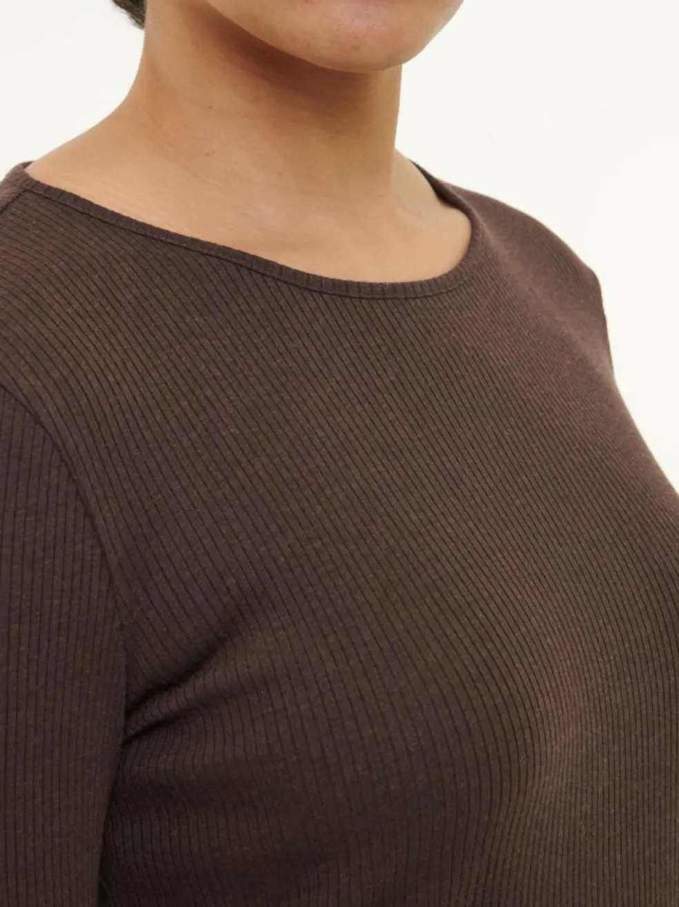 Langarmshirt aus Bio Baumwolle/Wolle, 61 chocolate melange, 38, GOTS