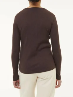 Langarmshirt aus Bio Baumwolle/Wolle, 61 chocolate melange, 38, GOTS