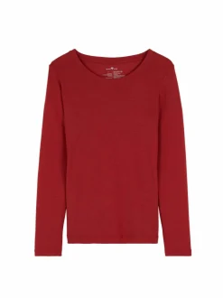 Langarmshirt aus Bio Wolle, 27 cranberry, S, GOTS