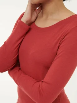 Langarmshirt aus Bio Wolle, 27 cranberry, S, GOTS
