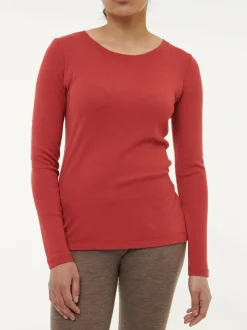 Langarmshirt aus Bio Wolle, 27 cranberry, S, GOTS