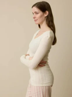 Langarmshirt aus Bio Wolle, 13 natur, L, GOTS