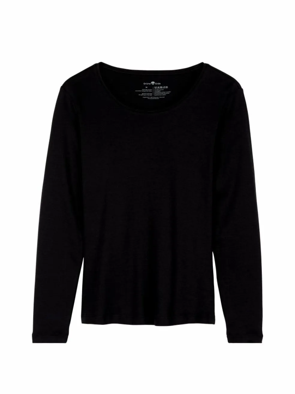 Langarmshirt aus Bio-Baumwolle, 01 schwarz, 38, GOTS