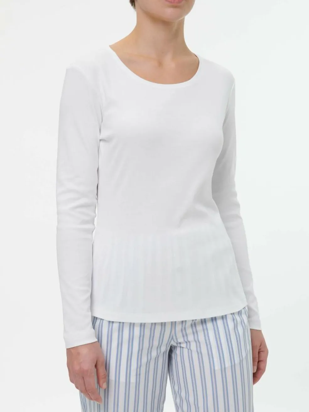 Langarmshirt aus Bio-Baumwolle, 11 weiss, 38, GOTS