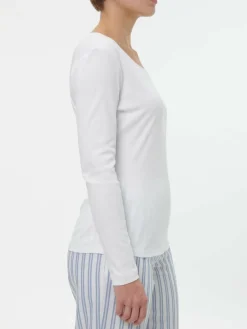 Langarmshirt aus Bio-Baumwolle, 11 weiss, 38, GOTS