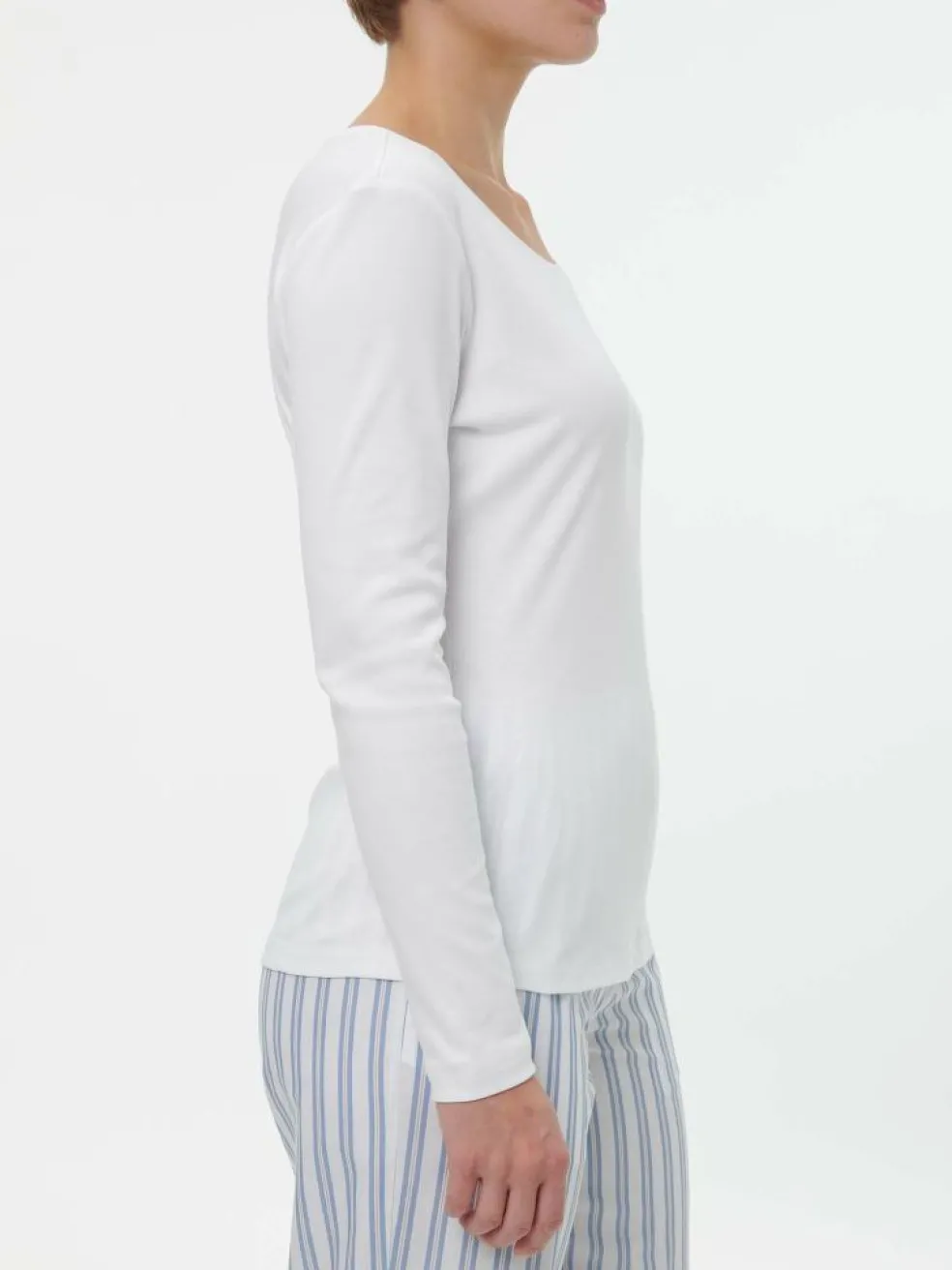 Langarmshirt aus Bio-Baumwolle, 11 weiss, 38, GOTS