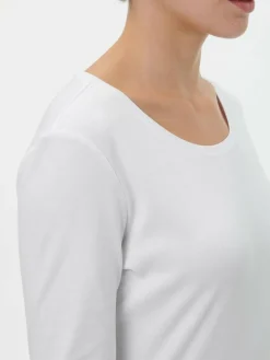 Langarmshirt aus Bio-Baumwolle, 11 weiss, 38, GOTS