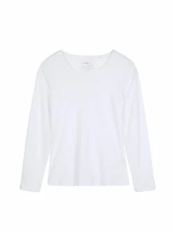 Langarmshirt aus Bio-Baumwolle, 11 weiss, 38, GOTS