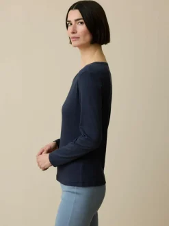 Langarmshirt aus Bio-Baumwolle, 81 mitternachtsblau, 38, GOTS