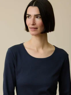 Langarmshirt aus Bio-Baumwolle, 81 mitternachtsblau, 38, GOTS