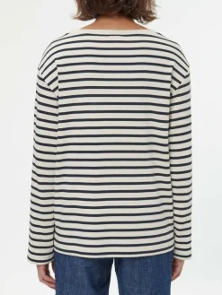 Langarmshirt aus Bio-Baumwolle, 55 navy/offwhite ringel, 38, GOTS