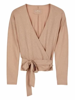 Langarm-Wickelshirt aus Bio Baumwolle/Hanf, 73 camelie, 44, GOTS