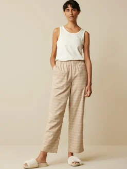 Lange Schlafhose aus Bio-Baumwolle, 44 sand melange, XS, GOTS