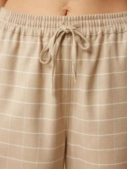 Lange Schlafhose aus Bio-Baumwolle, 44 sand melange, XS, GOTS