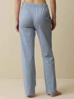 Lange Schlafhose aus Bio-Baumwolle, 89 meerblau-weiss ringel, S, GOTS