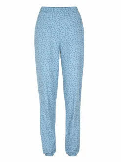 Lange Schlafhose aus Bio-Baumwolle, 91 blumendruck himmelblau, S, GOTS