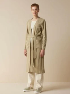 Mantel aus Bio-Baumwolle und Leinen, 46 light khaki, S, GOTS