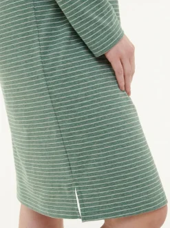 Nachthemd aus Bio-Baumwolle, 96 eucalyptus/natur melange ringel, S, GOTS