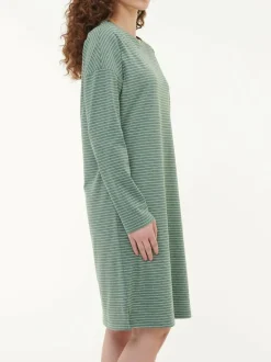 Nachthemd aus Bio-Baumwolle, 96 eucalyptus/natur melange ringel, S, GOTS