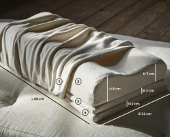 Nackenstützkissen, 3-teilig, höhenverstellbar, 100 % Naturlatex, 32 x 68 cm, GOTS, NATURTEXTIL BEST, VEGAN