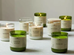 Natürliche Rapswachskerze BERGNEBEL im rezyklierten Glas, Baumwolldocht, 325 ml, H 9,5 cm, ø 8,5 cm