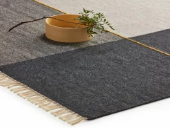 OUTLET - Wollteppich Kelim Mata, Kiesel/Natur, 200 x 300 cm