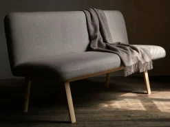 Polsterbank Ketil, Sitzbreite 160cm, mit Bezug Wollstoff Stavang Haselnuss (65), Eiche