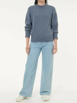 Pullover aus Alpakawolle, 37 stahlblau, M