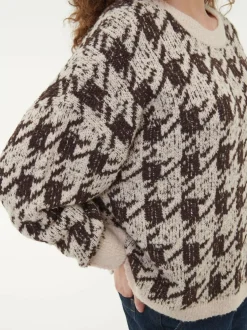 Pullover aus Alpakawolle, 09 hahnentritt chocolate, S