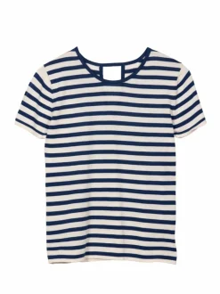 Pullover aus Bio Baumwolle, 55 navy/offwhite ringel, S, GOTS