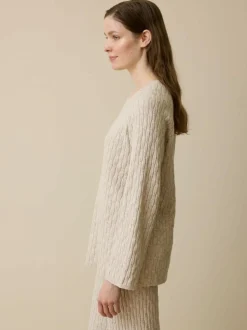 Pullover aus Bio-Baumwolle und Wolle, 44 sand melange, S, GOTS