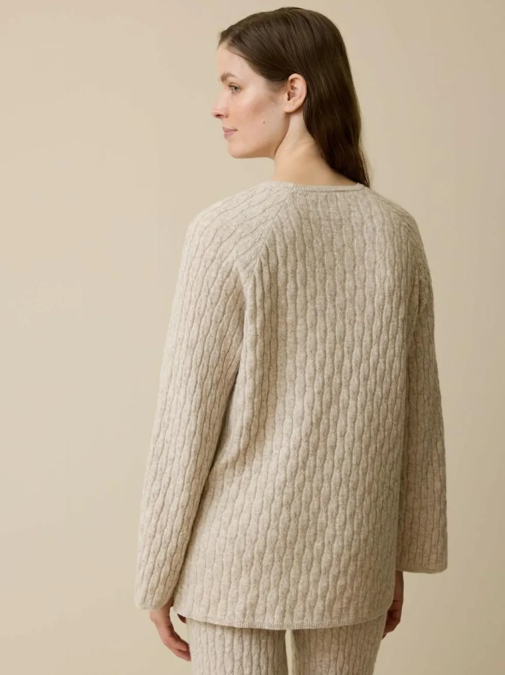 Pullover aus Bio-Baumwolle und Wolle, 44 sand melange, S, GOTS