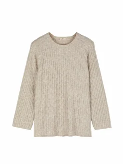 Pullover aus Bio-Baumwolle und Wolle, 44 sand melange, S, GOTS