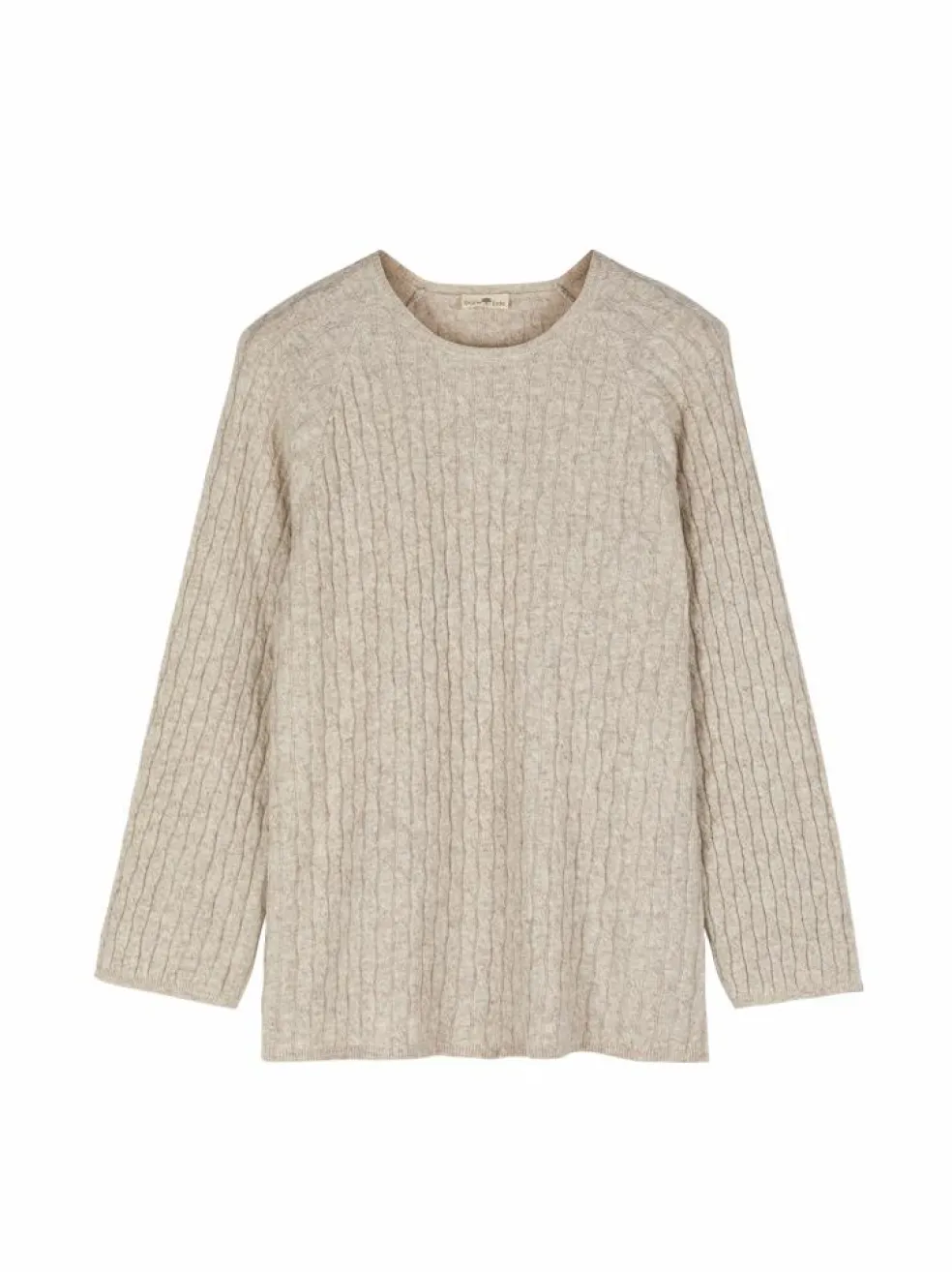 Pullover aus Bio-Baumwolle und Wolle, 44 sand melange, S, GOTS