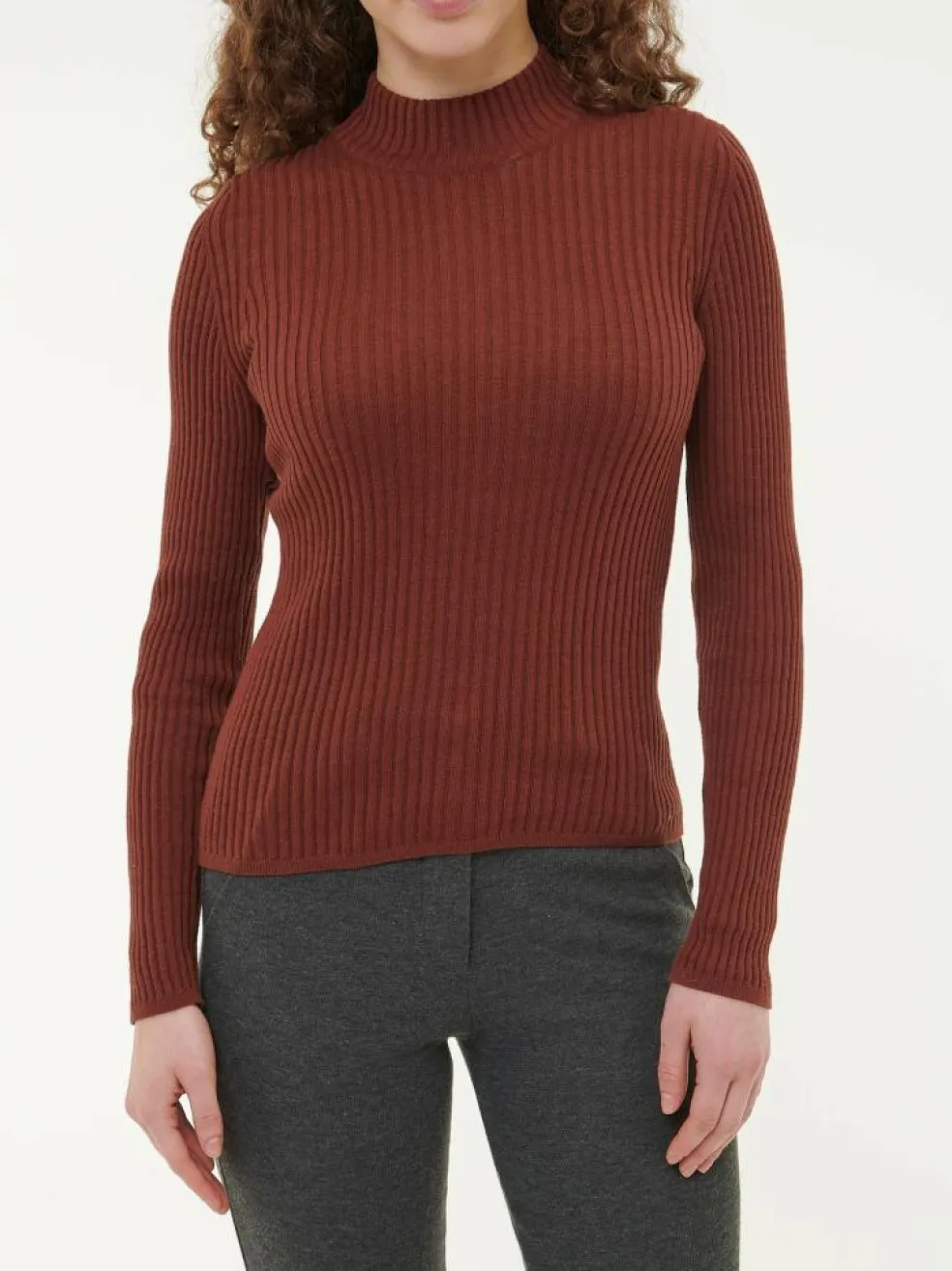 Pullover aus Bio-Baumwolle und Alpaka, 76 mahagoni, S, GOTS