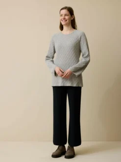 Pullover aus Bio-Baumwolle und Wolle, 04 grau melange, S, GOTS