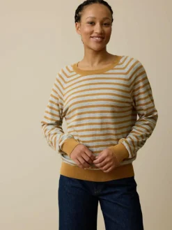 Pullover aus Bio-Baumwolle, 55 camel/grau melange ringel, L, GOTS