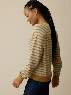 Pullover aus Bio-Baumwolle, 55 camel/grau melange ringel, L, GOTS