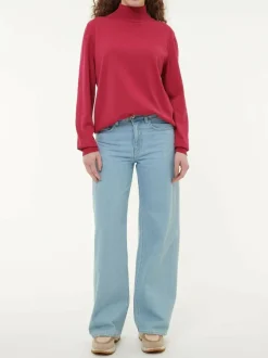 Pullover aus Bio-Baumwolle, 28 weinrot, S, GOTS